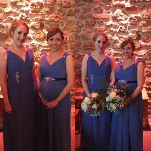 Regular bridesmaids dress altered to fit maternity (original on left)